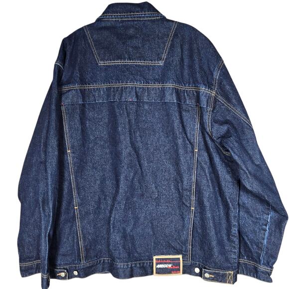 Vintage Mecca Denim Jacket Mens XXLarge Dark Wash Streetwear Hip Hop Rap 80s 90s - Picture 9 of 12